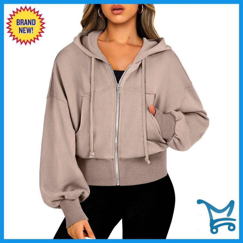 Cropped Zip Hoodie Y2K Trendy Casual Comfy Sweatshirt Fall Winter Outfits